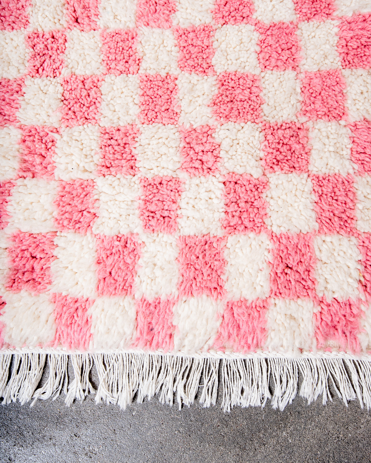 Modern, designer, handcrafted Berber rug from Morocco. Beniourain carpet with beautiful colours and patterns and fluffy wool texture.